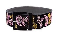 A Valentino Black Velvet and Sequin Embroidered Belt, Size: 65; 24"- 27.5" L x 2.25" W.