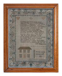 A Needlework Embroidered Sampler, Wrought by Martha Grubb
