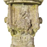 A Carved Marble Garden Pedestal