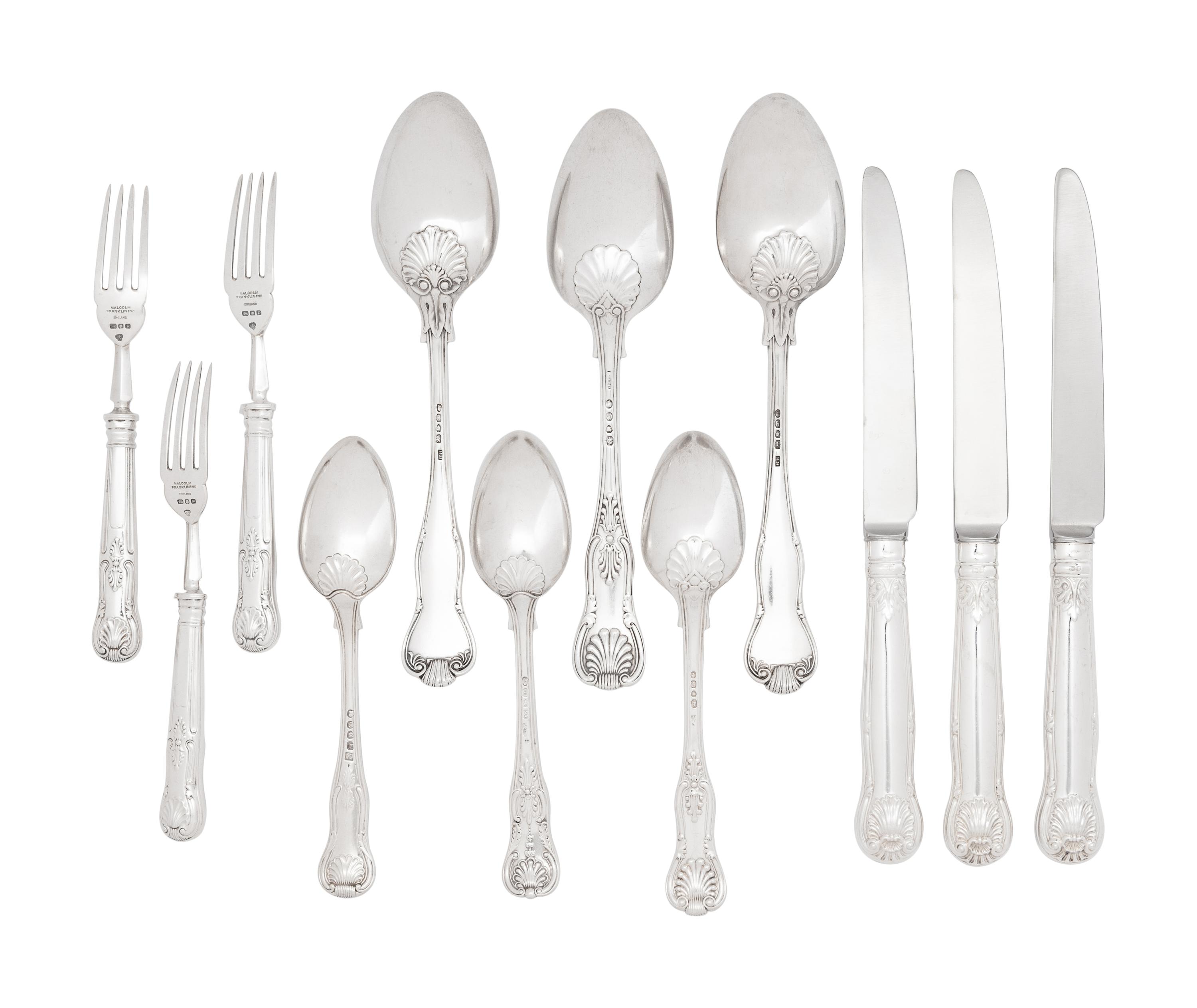 A Group of English Silver Flatware Articles