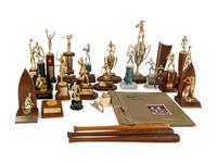 A Large Group of Childhood Baseball Trophies, Awards and a Senior Year Scrapbook from The Collection of Baseball Hall of Famer Ted Simmons,