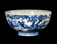 A Chinese Blue and White Porcelain 'Boys' Bowl