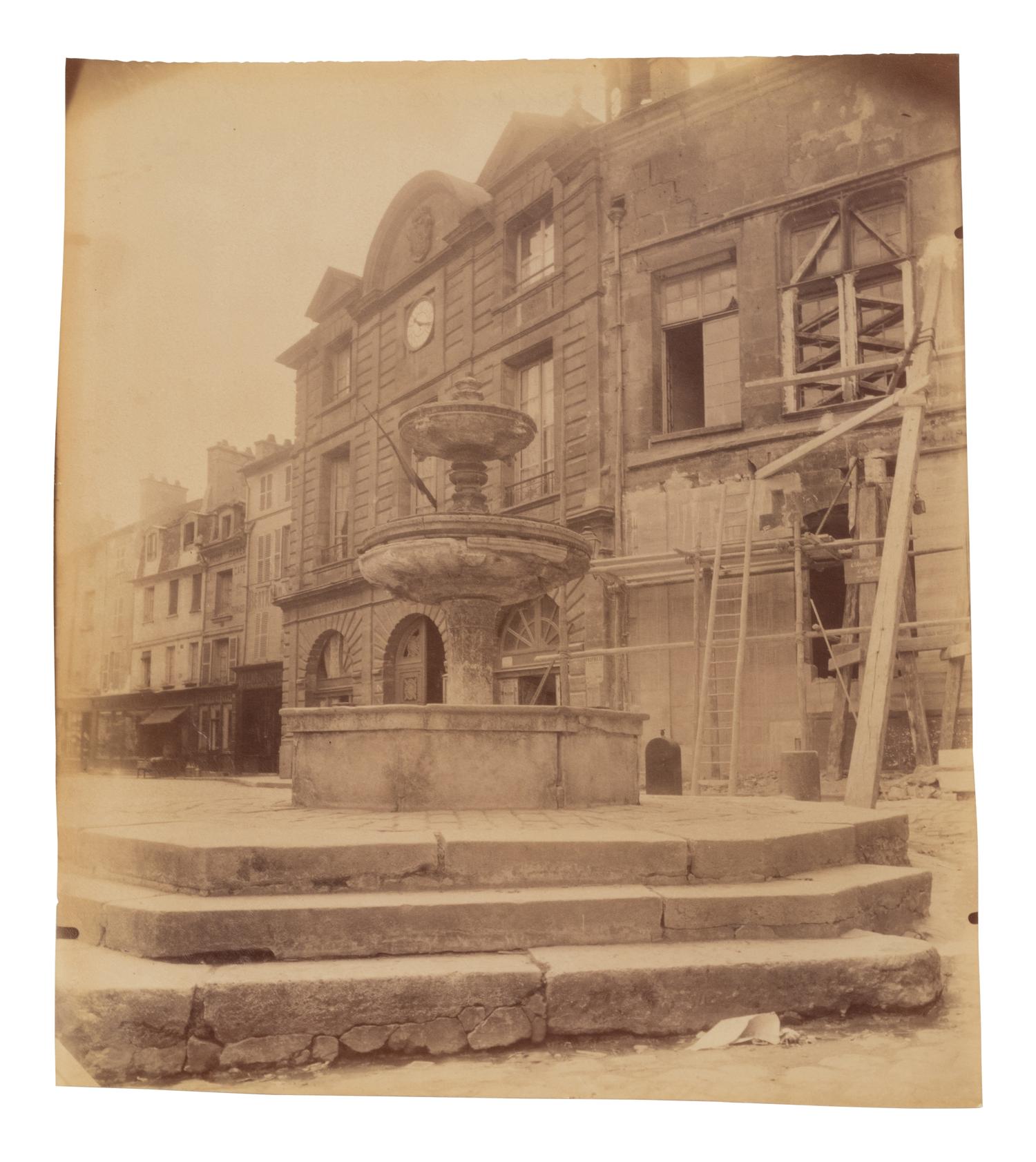 A pair of photographs depicting fountains ( Nantes - fontaine et Mairie, 1907; Provins ([vielle] fontaine [gothique]) , 1923)