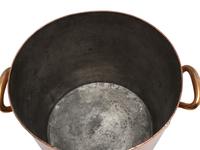A French Copper Stock Pot with Brass Handles