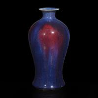 A Chinese flambé-glazed baluster vase 窑变釉观音瓶