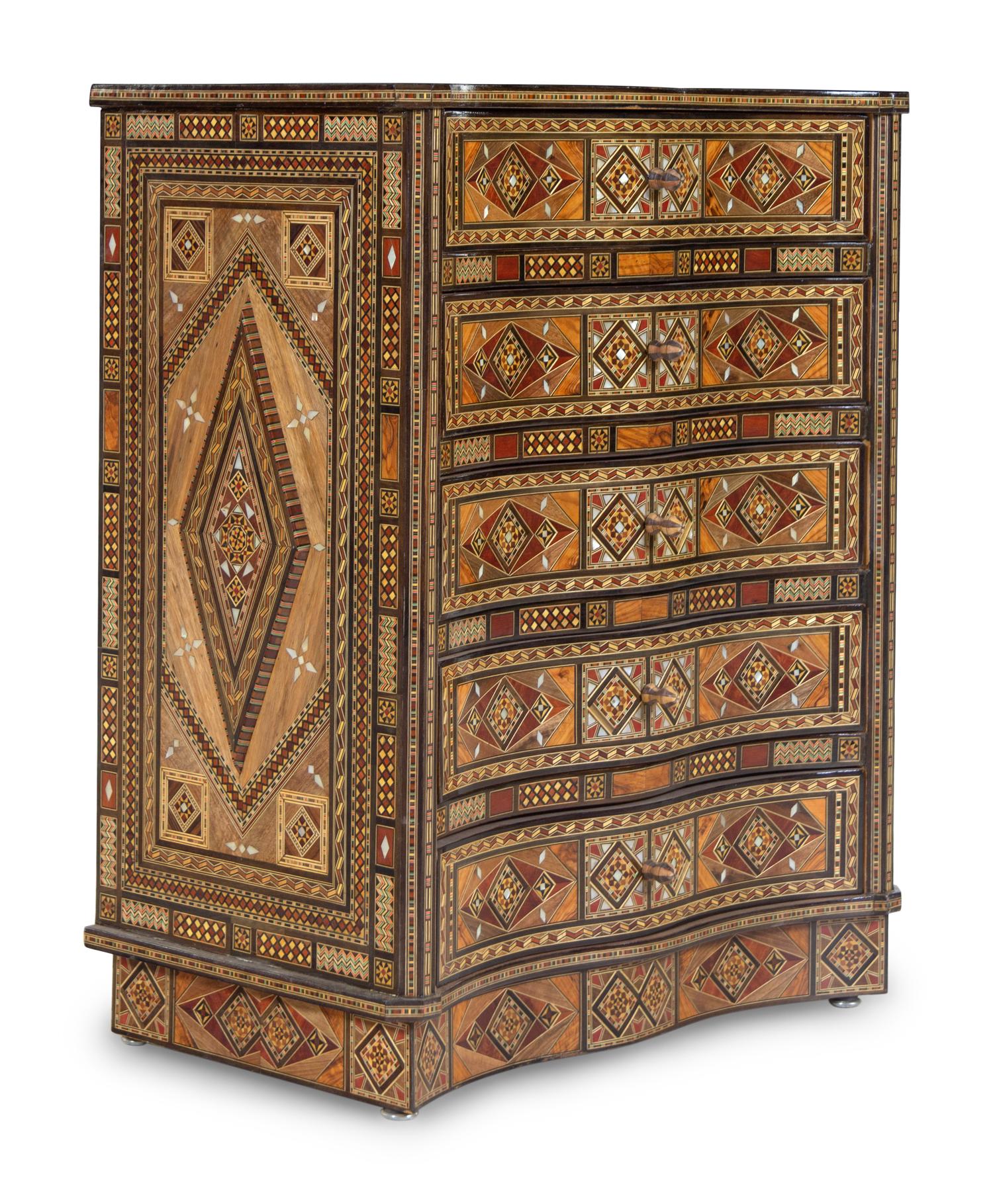 A Syrian Mosaic-Inlaid Chest of Drawers