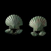 Two Roman Bronze Chariot Fittings in the Form of Shells