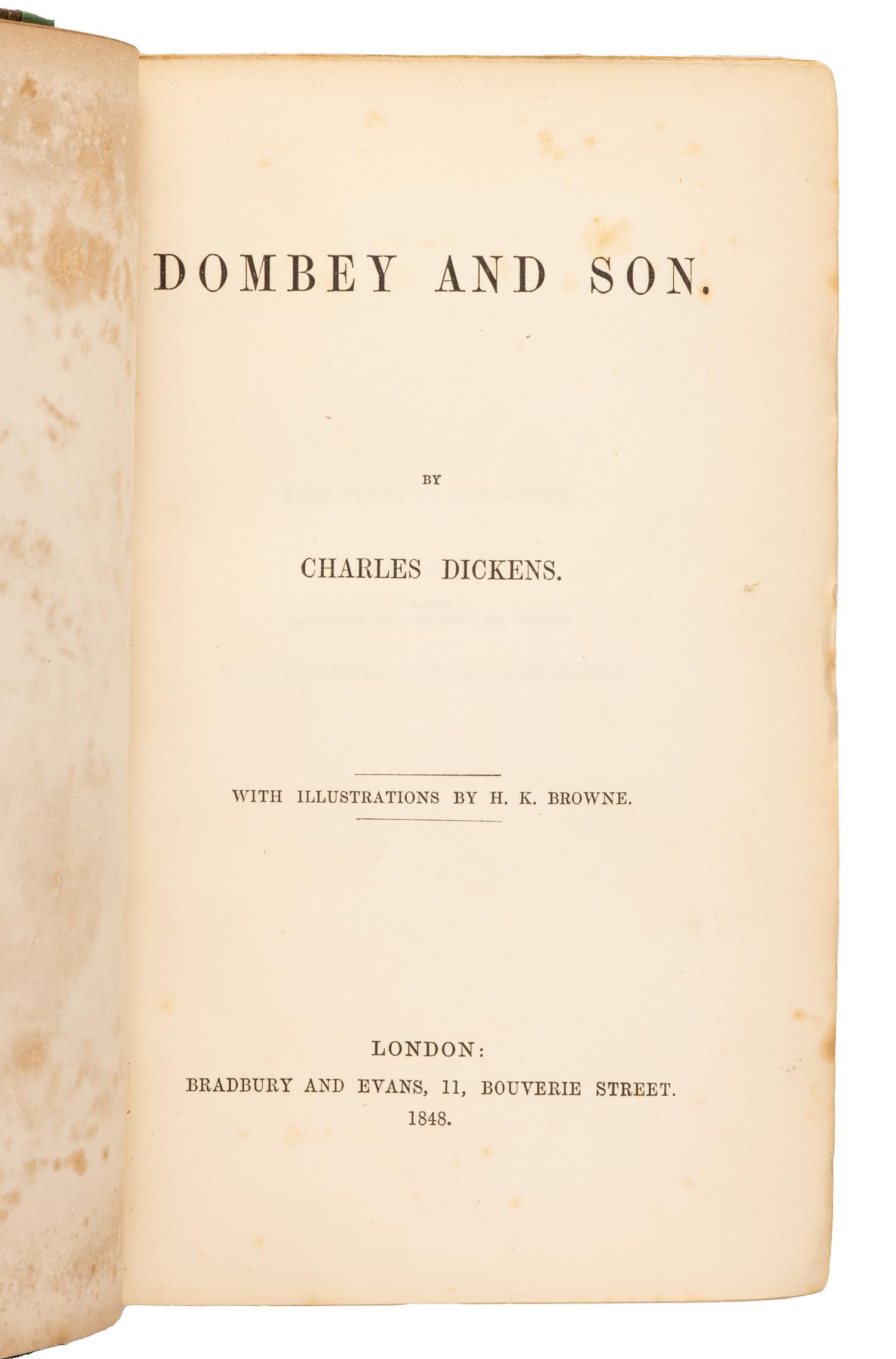 DICKENS, Charles (1812-1870). The Life and Adventures of Martin Chuzzlewit. London: Chapman and Hall, 1844.