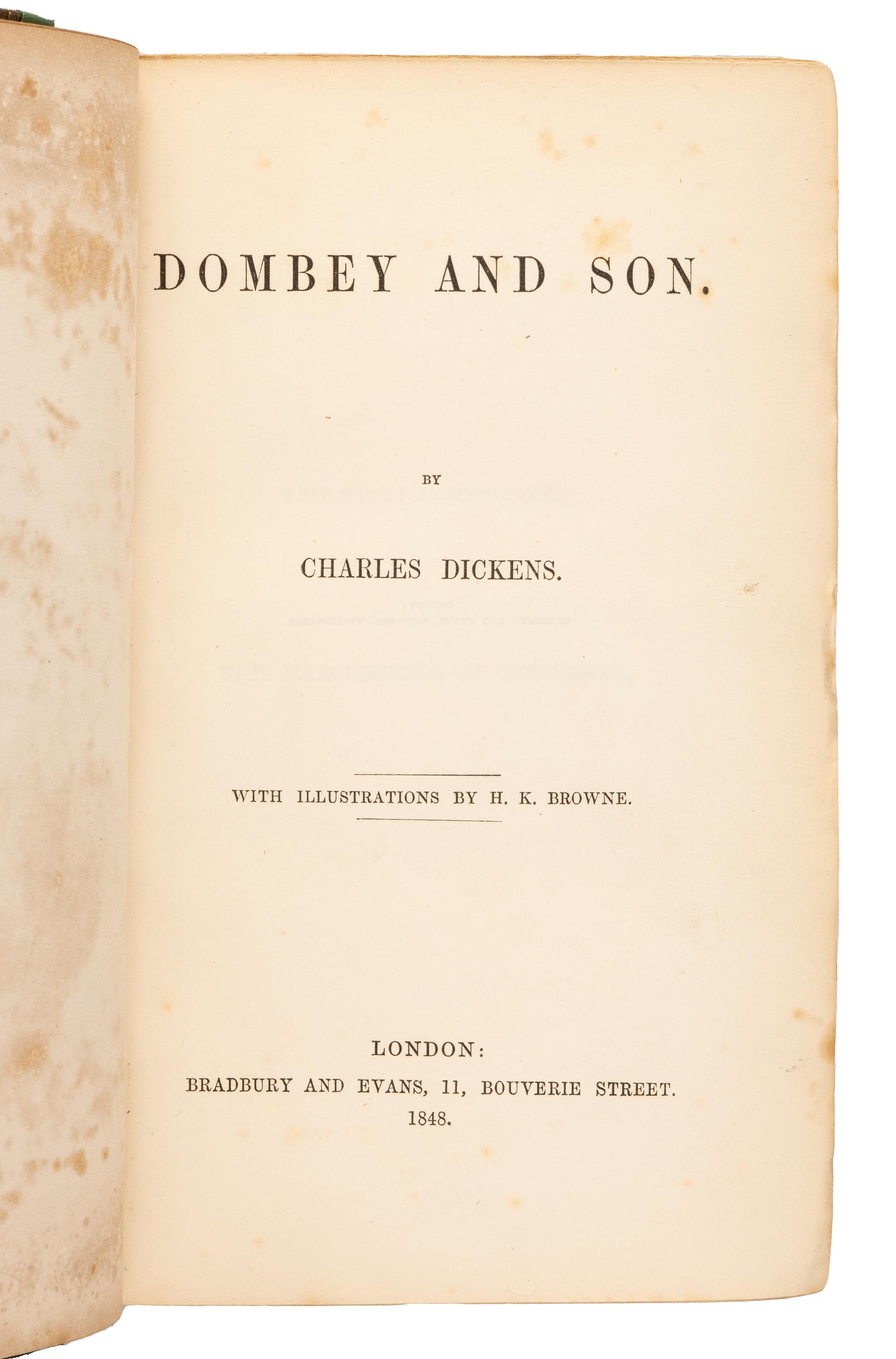 DICKENS, Charles (1812-1870). The Life and Adventures of Martin Chuzzlewit. London: Chapman and Hall, 1844.