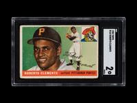 A 1955 Topps Roberto Clemente Rookie Baseball Card No. 164 (SGC 2 GOOD)