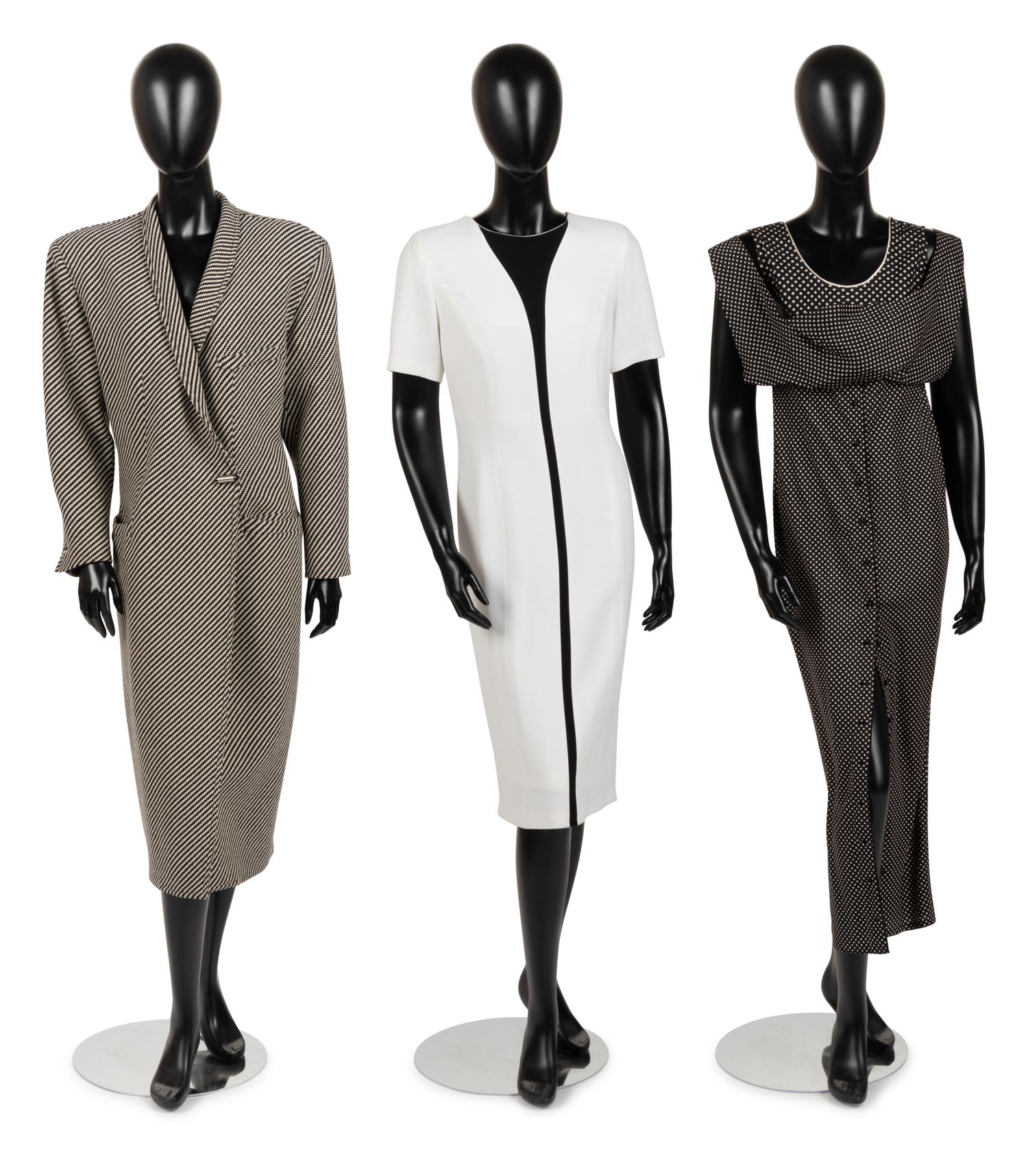 Three Versace Items: Two Dresses and a Coat, 1980-90s