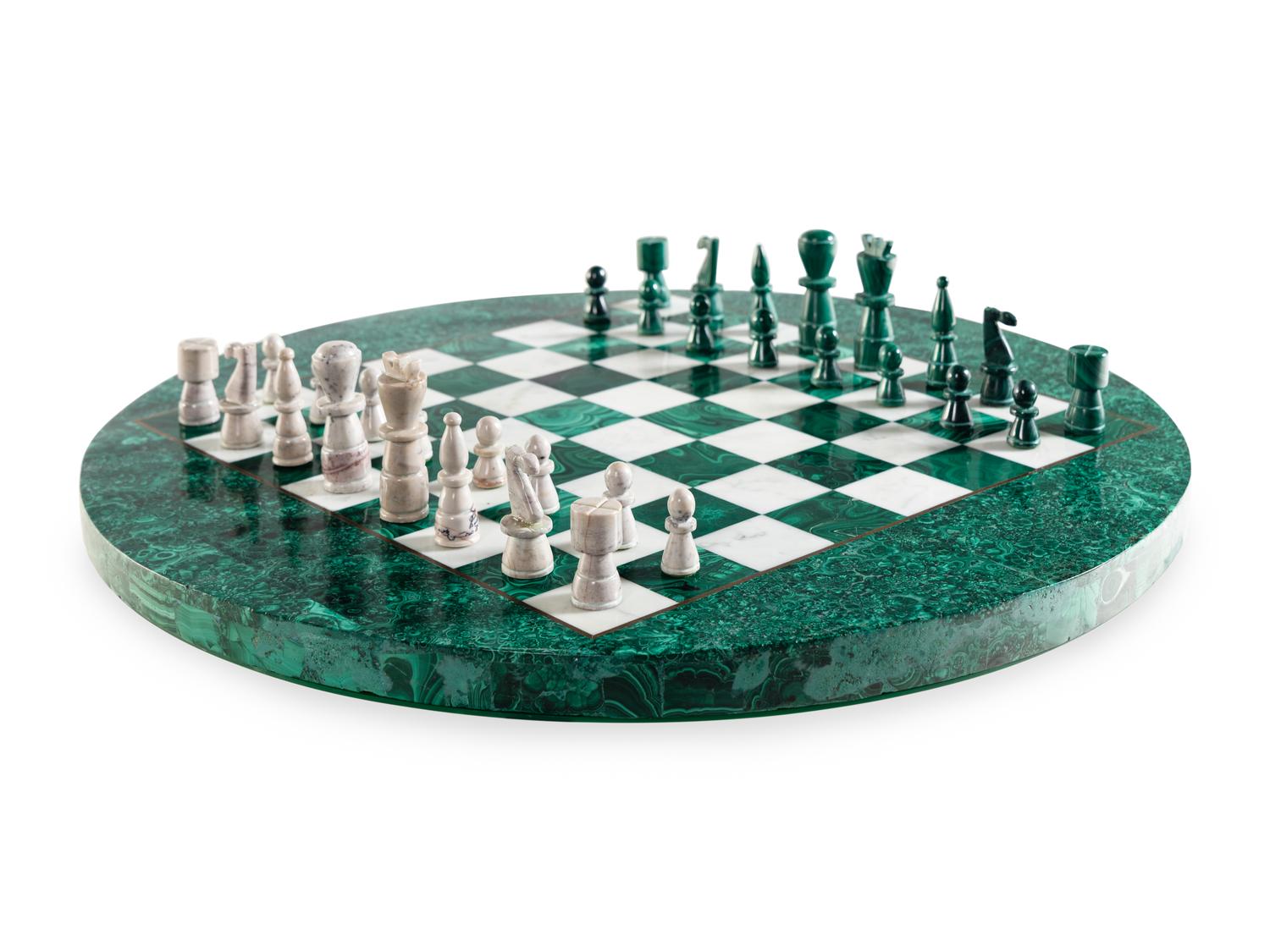 A Malachite Chess Board