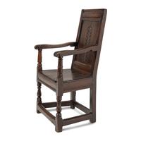 An English Oak Joined Armchair