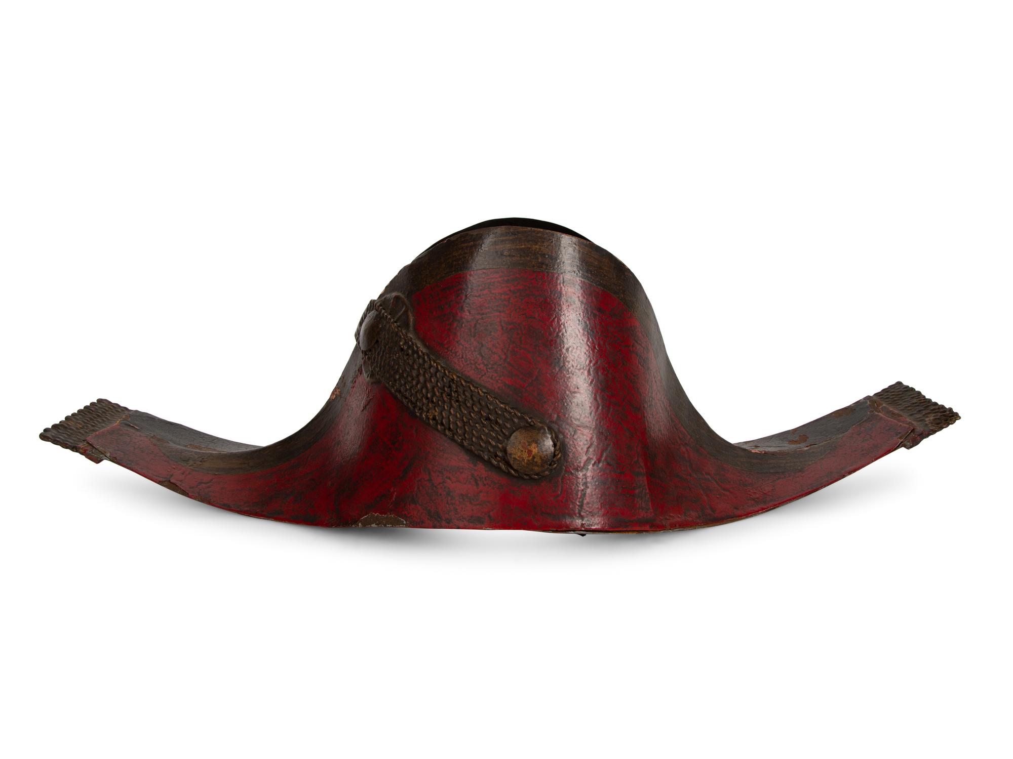 A French Tole Peint Model of a Bicorne Hat