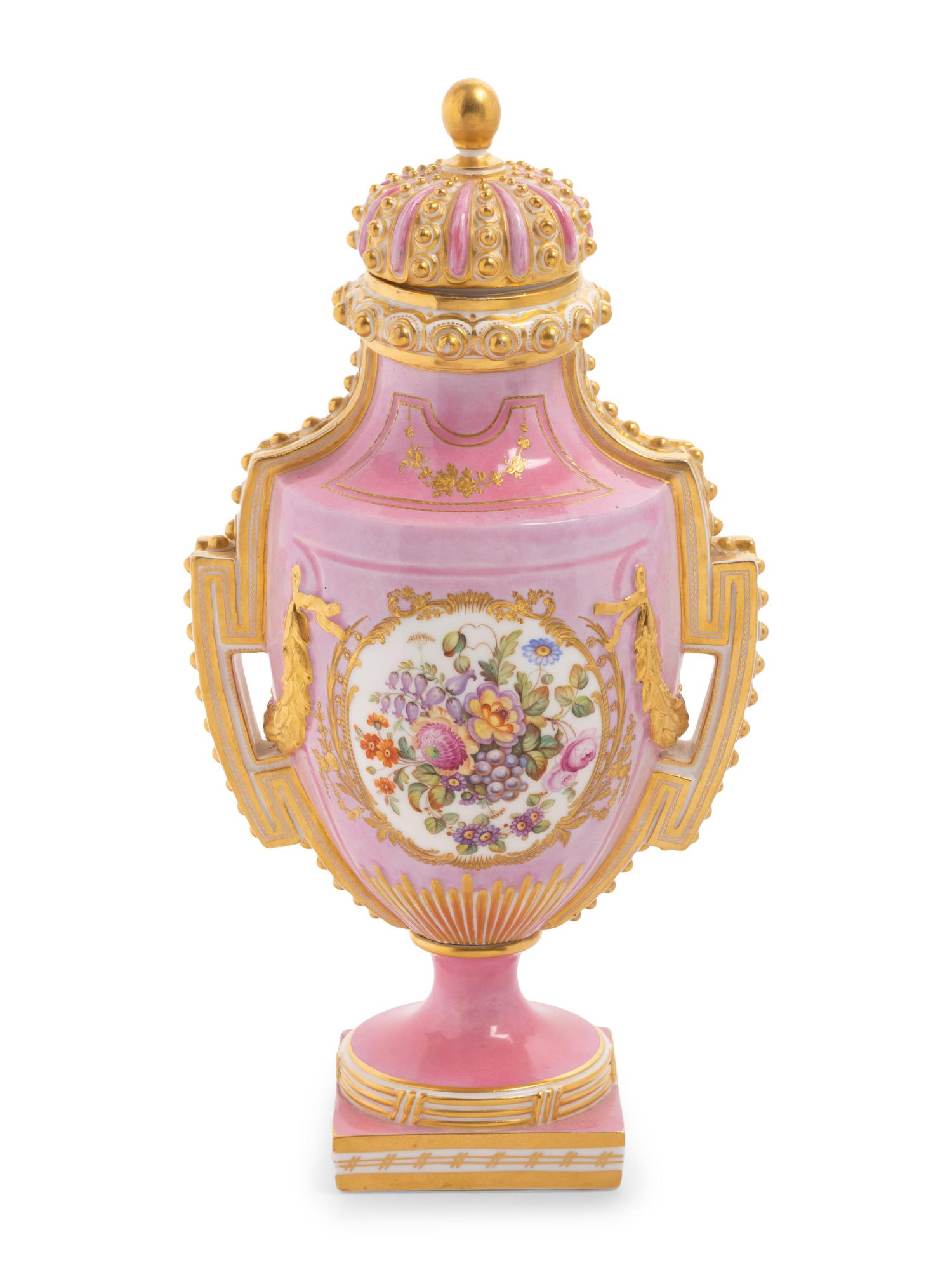 An English Porcelain Covered Urn