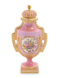 An English Porcelain Covered Urn