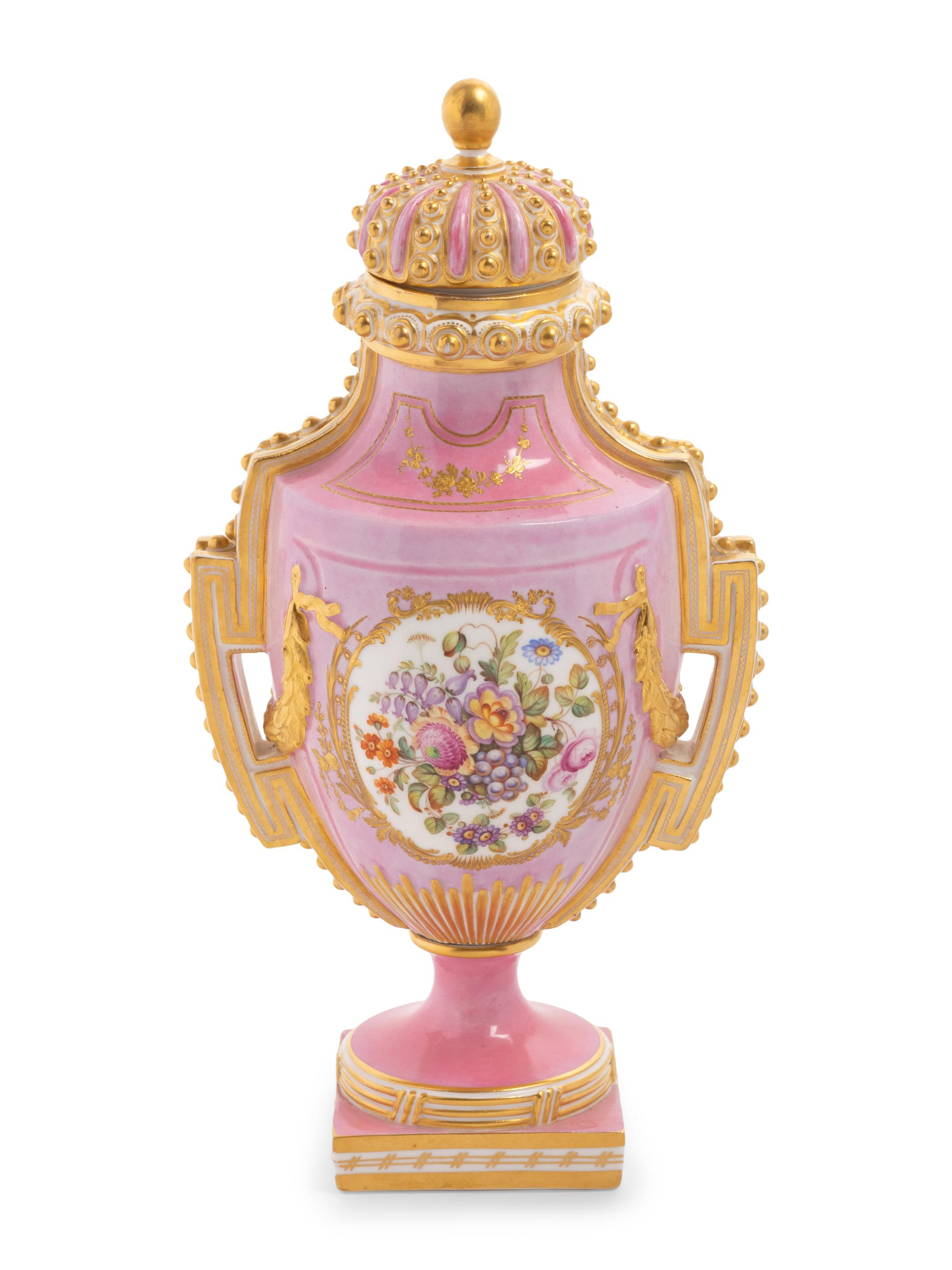 An English Porcelain Covered Urn