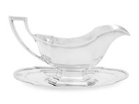 An American Silver Sauce Boat and Underplate
