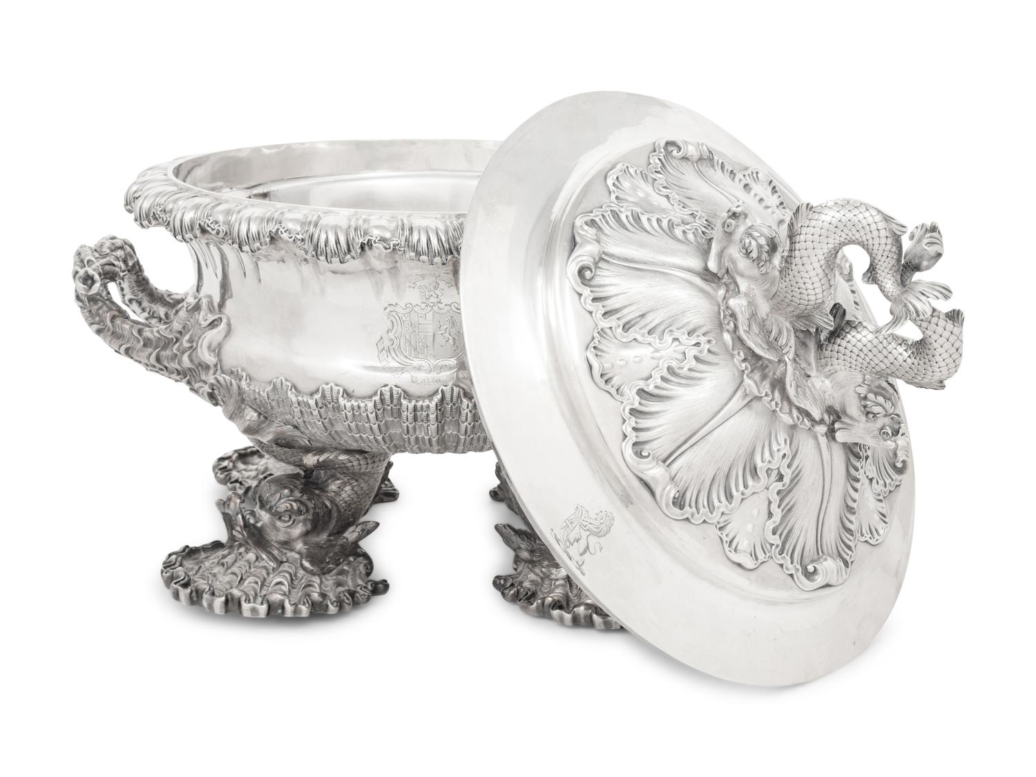 A Paul Storr Silver Sea-Themed Tureen and Cover