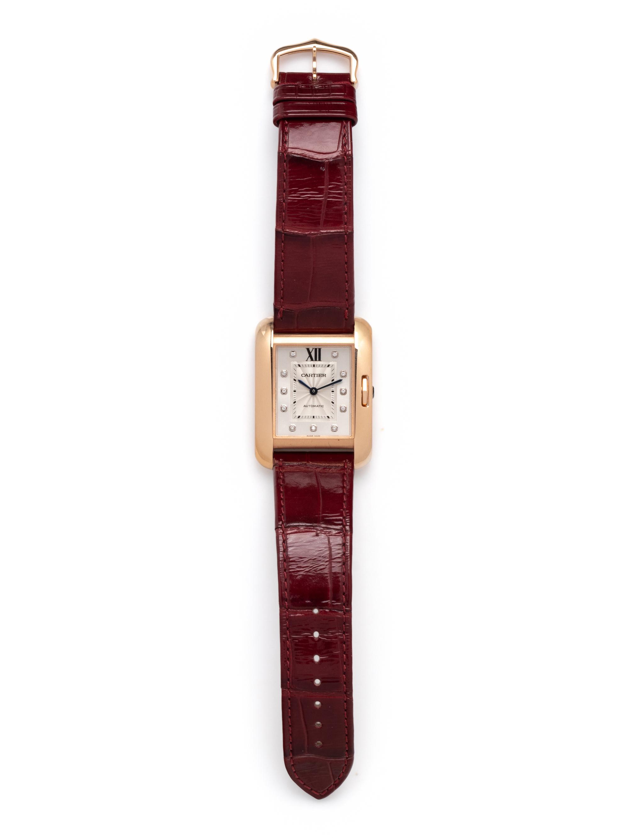 CARTIER, REF. 3508 18K ROSE GOLD 'TANK ANGLAISE' WATCH