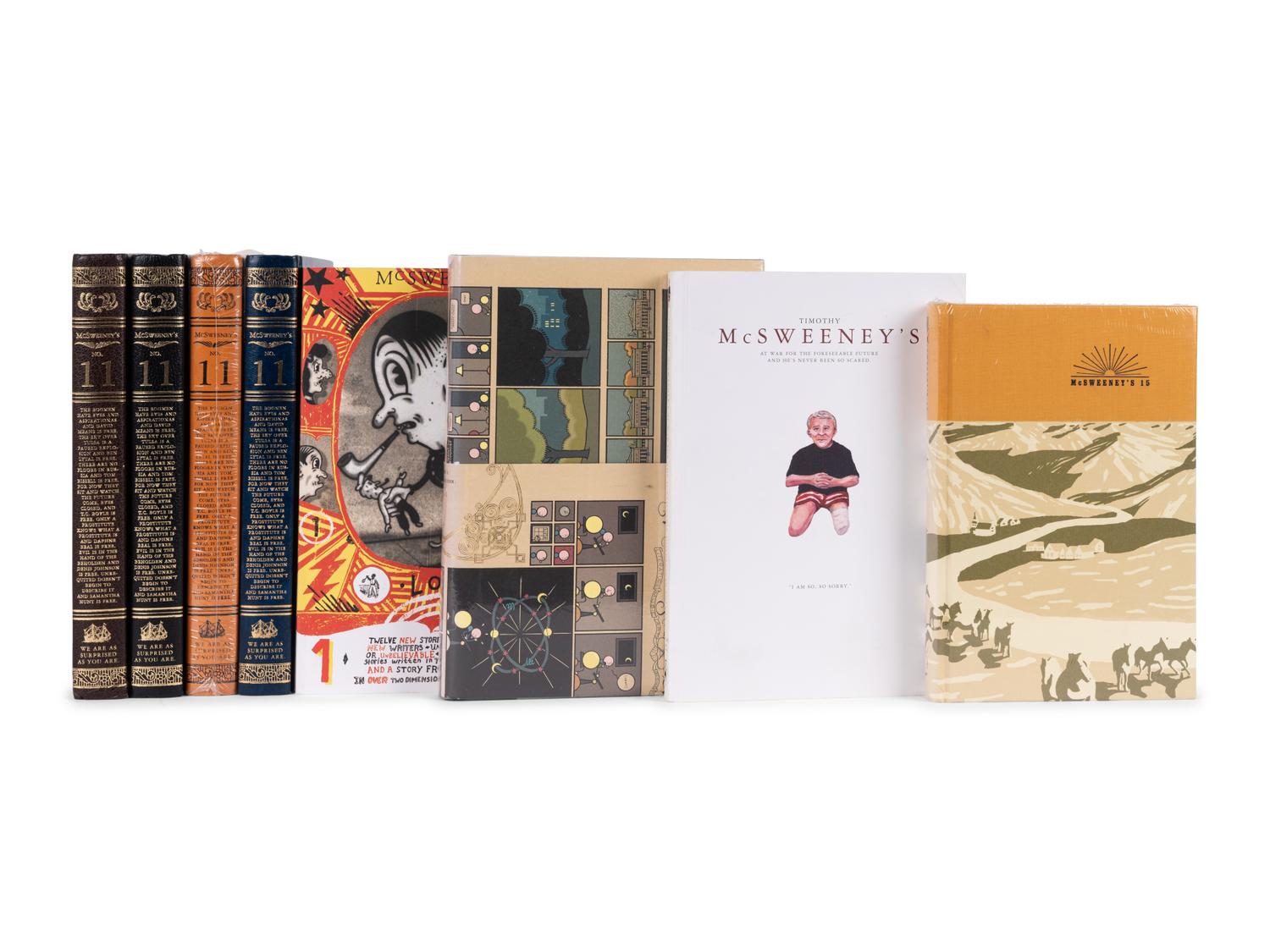 [McSWEENEY'S]. Timothy McSweeney's Quarterly Concern . Numbers 1-50. Dave EGGERS, editor. [COMPLETE RUN WITH ALL VARIANTS]. San Francisco: McSweeney's Books, Autumn 1998 - Summer 2017.