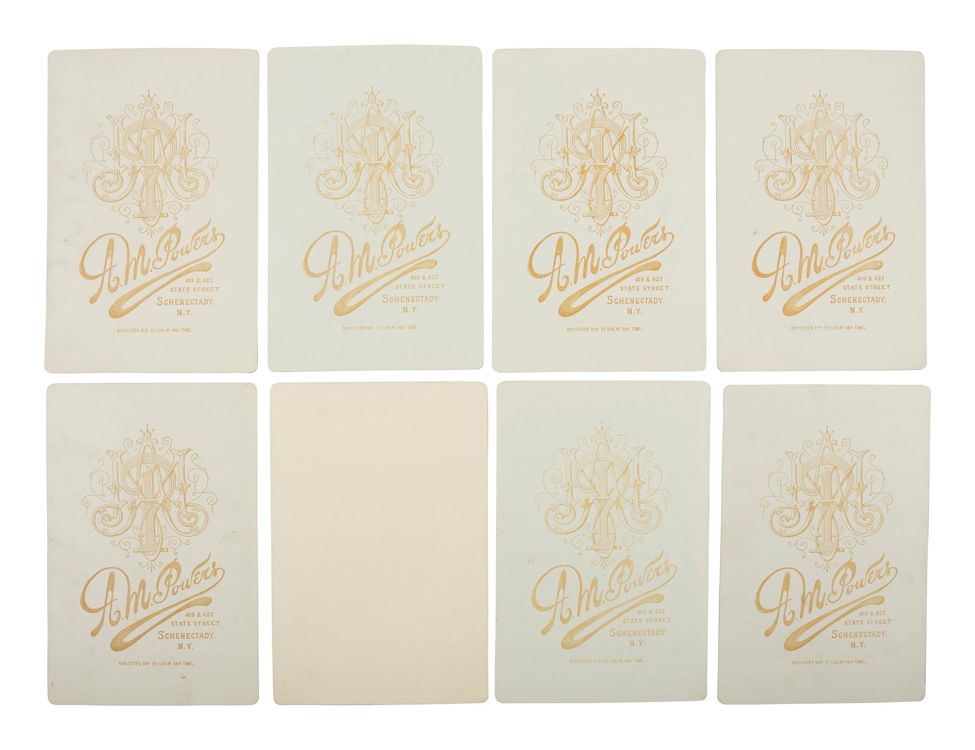 [EARLY PHOTOGRAPHY - OCCUPATIONAL]. A group of 17 cabinet cards of firefighters, most from Schenectady, NY, including: