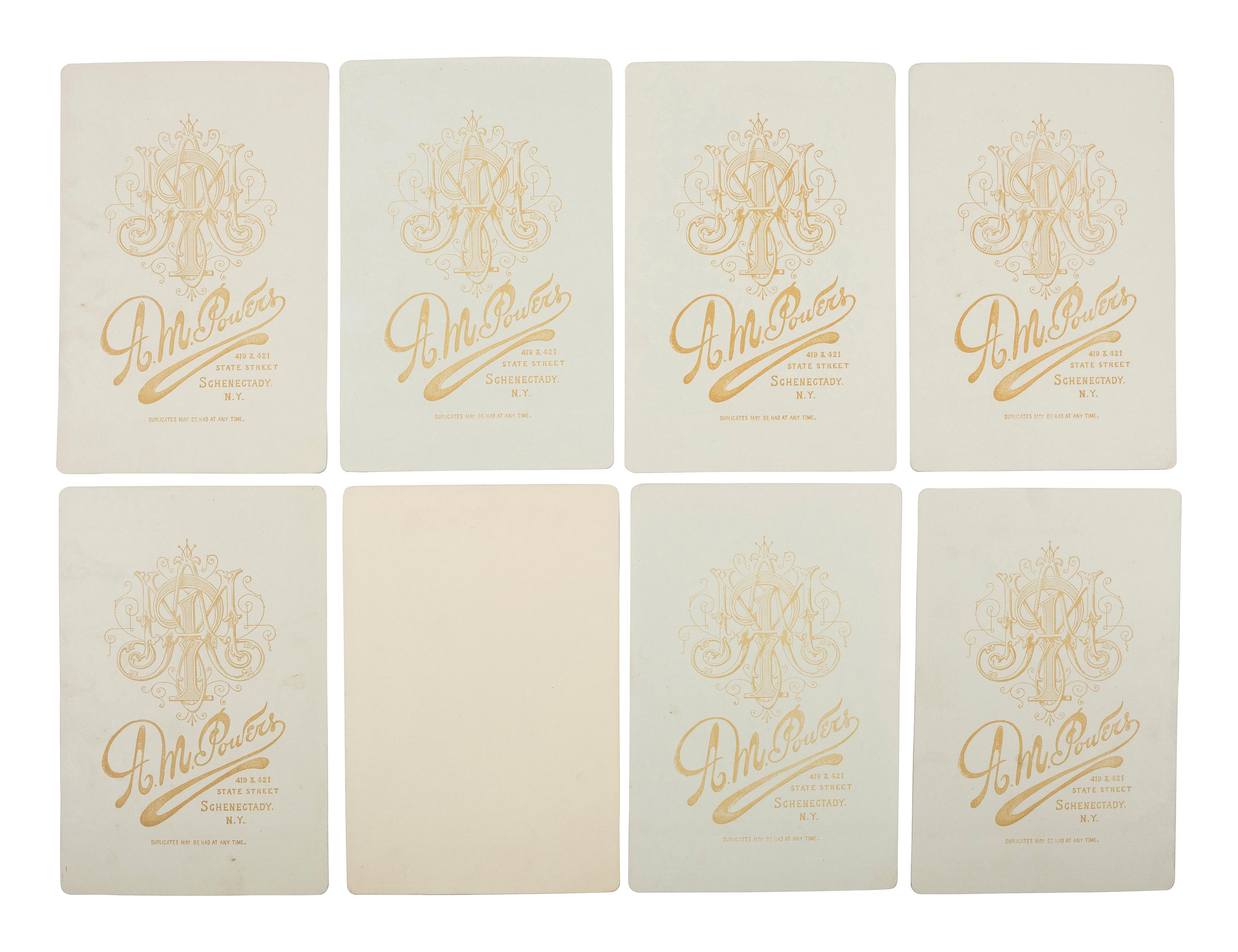 [EARLY PHOTOGRAPHY - OCCUPATIONAL]. A group of 17 cabinet cards of firefighters, most from Schenectady, NY, including:
