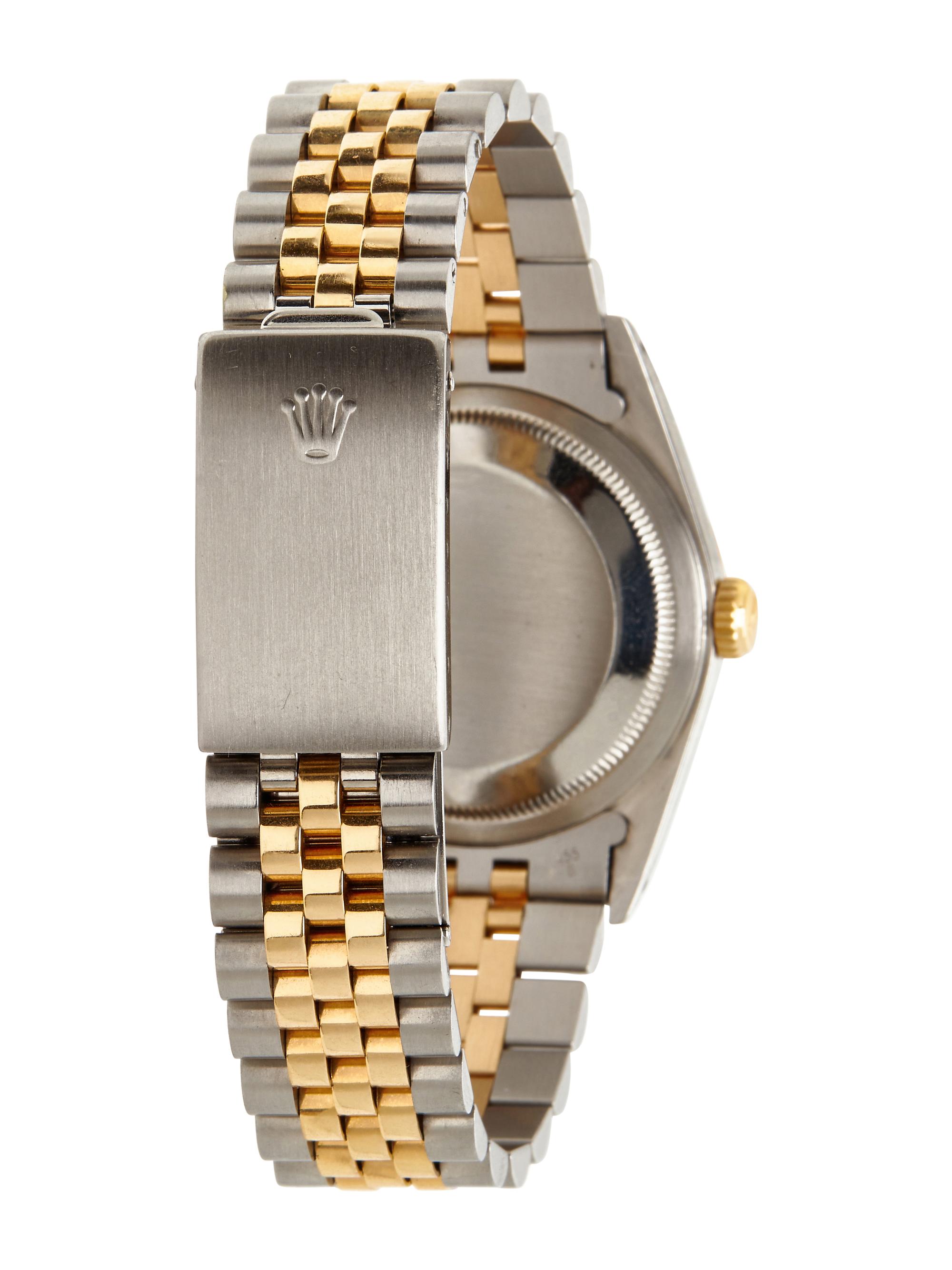 ROLEX, REF. 16233 STAINLESS STEEL AND YELLOW GOLD 'OYSTER PERPETUAL DATEJUST' WATCH