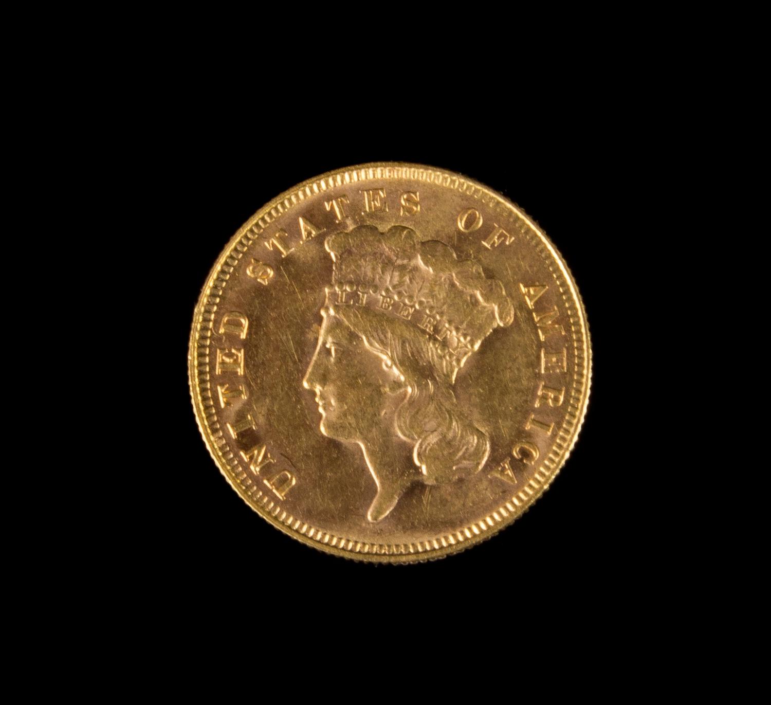 A United States 1878 Indian Princess $3 Gold Coin