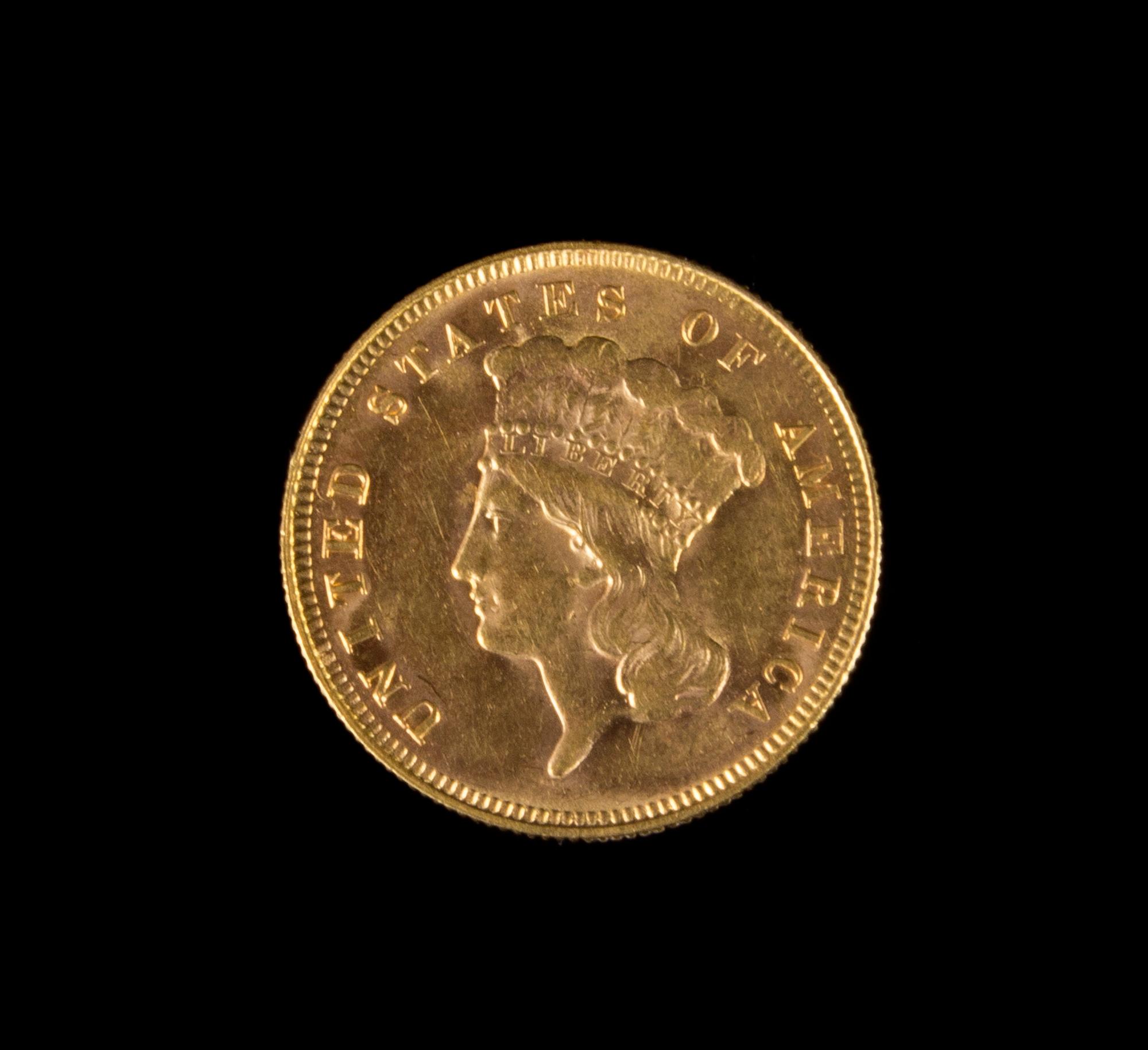 A United States 1878 Indian Princess $3 Gold Coin