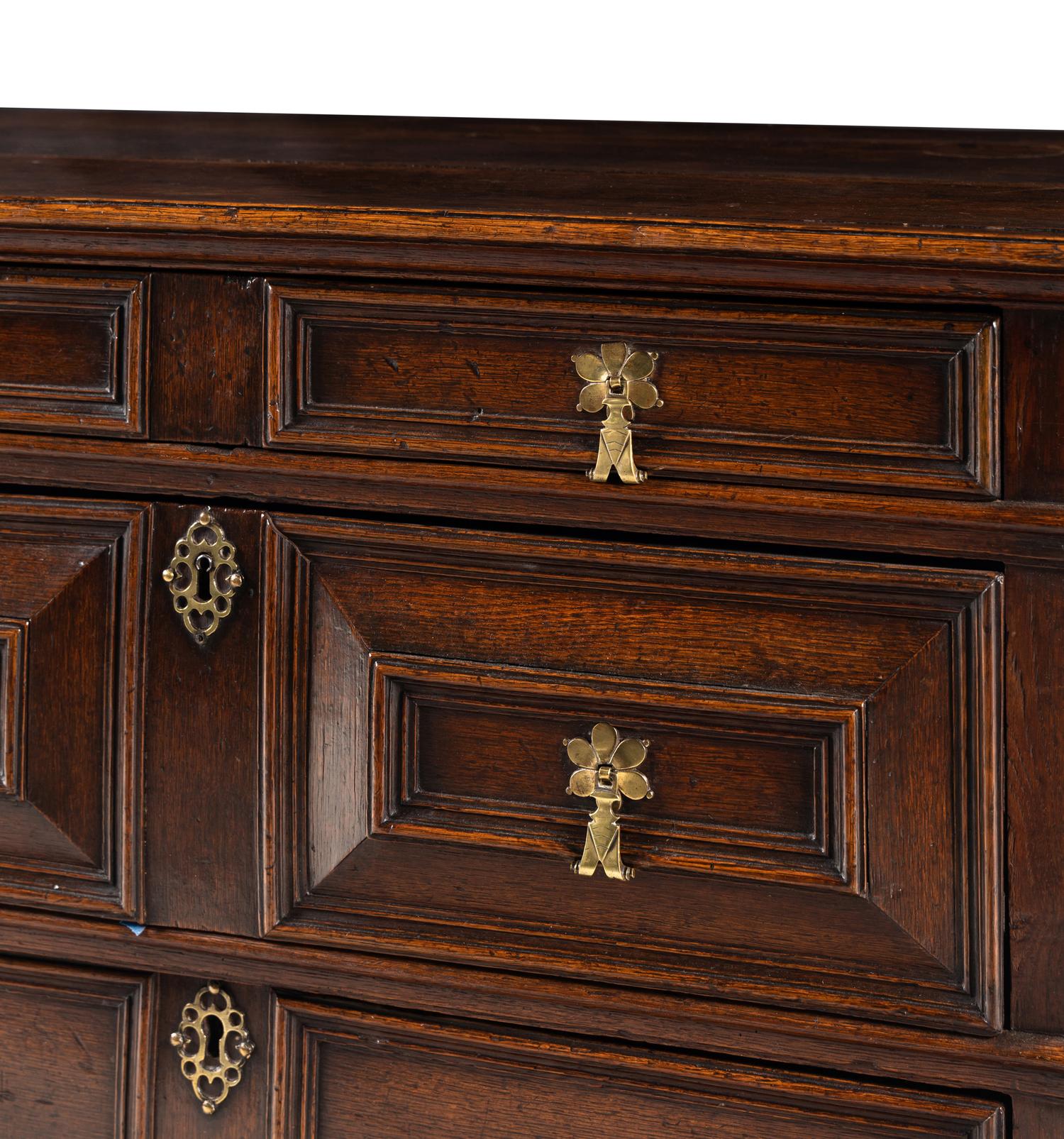 A William and Mary Oak Chest of Drawers