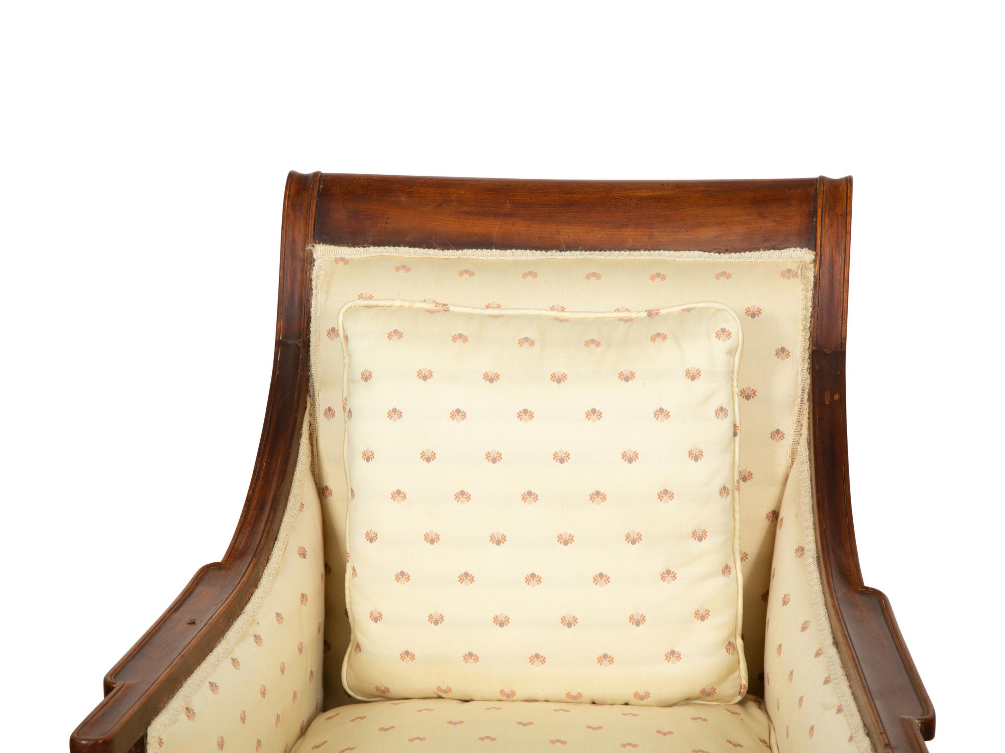 A Pair of Directoire Style Fruitwood Bergères