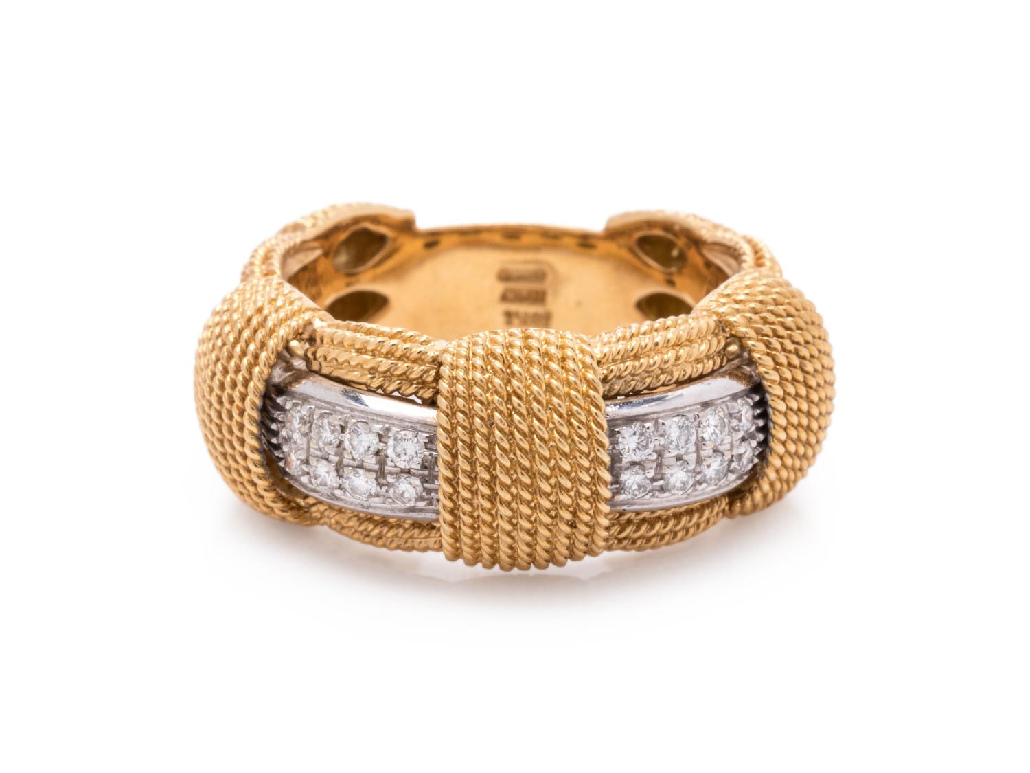 ROBERTO COIN, BICOLOR GOLD AND DIAMOND 'APPASSIONATA' RING