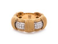 ROBERTO COIN, BICOLOR GOLD AND DIAMOND 'APPASSIONATA' RING