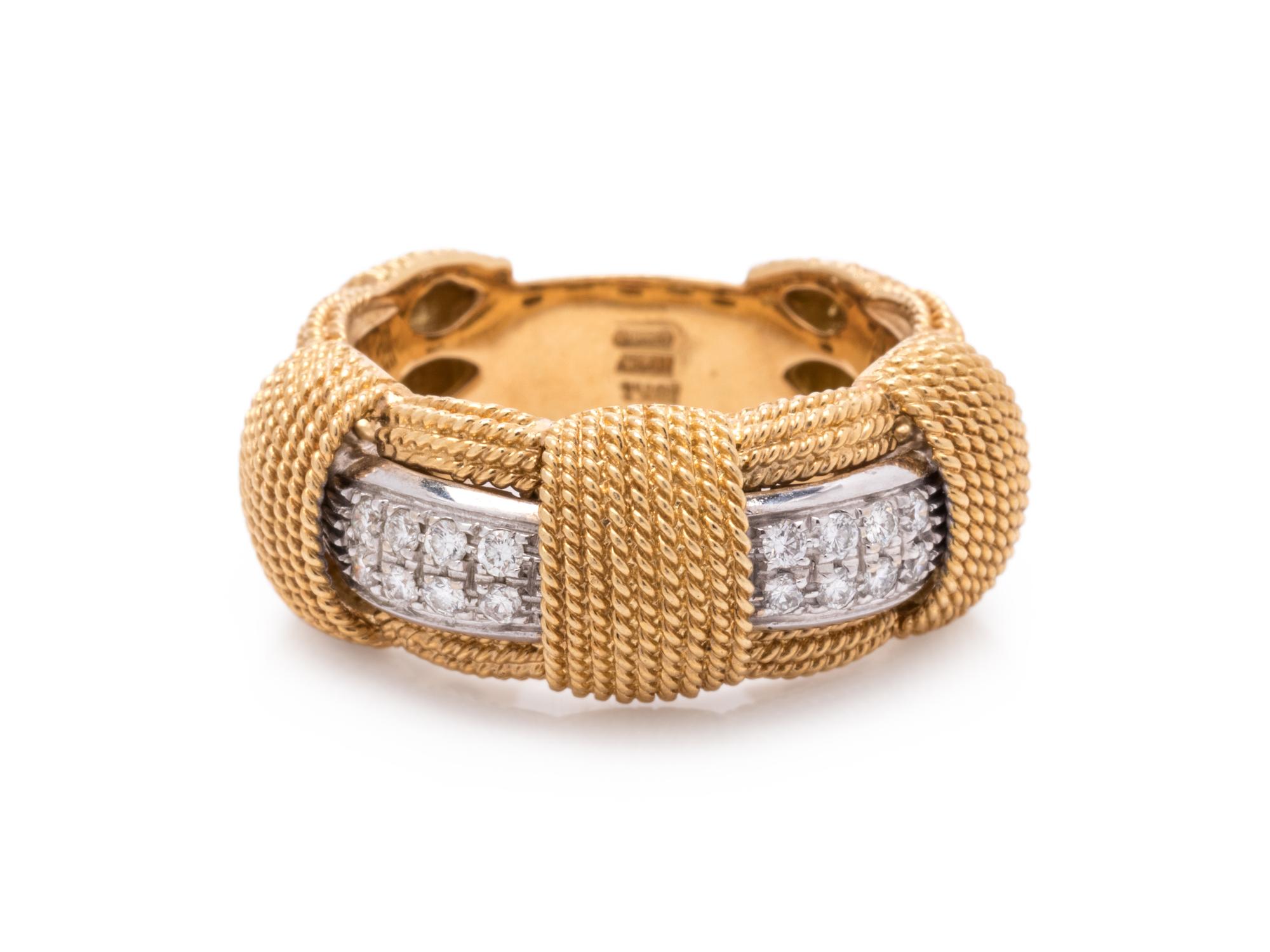 ROBERTO COIN, BICOLOR GOLD AND DIAMOND 'APPASSIONATA' RING