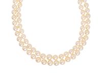 CULTURED PEARL AND DIAMOND NECKLACE