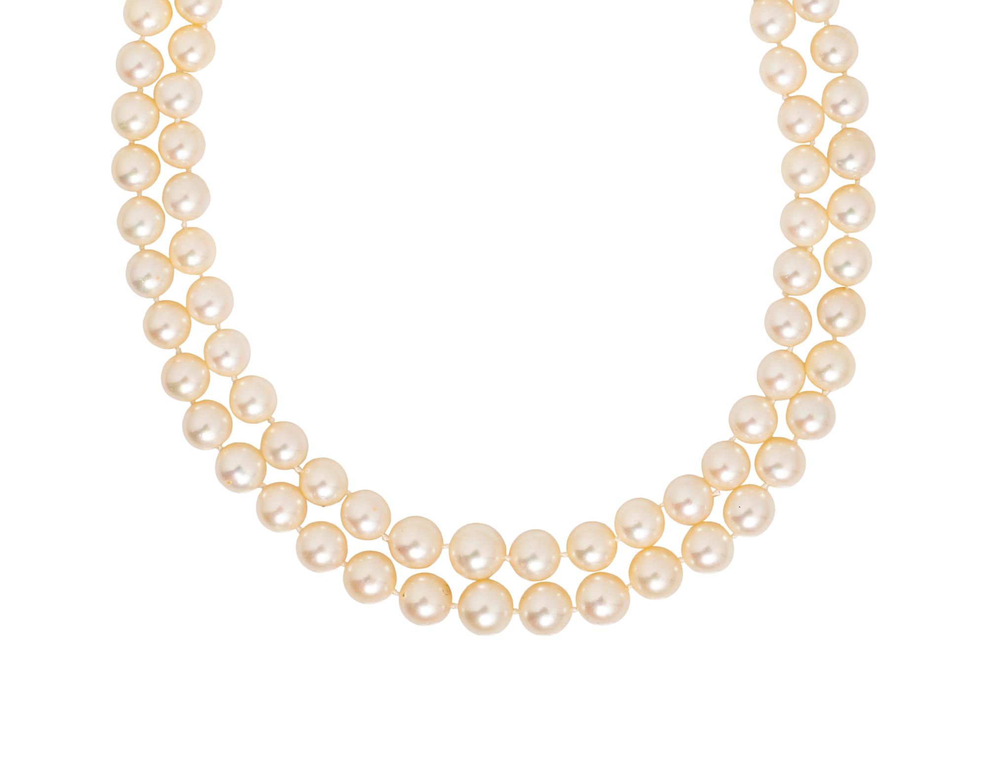 CULTURED PEARL AND DIAMOND NECKLACE