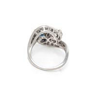 SAPPHIRE AND DIAMOND 'TOI ET MOI' RING