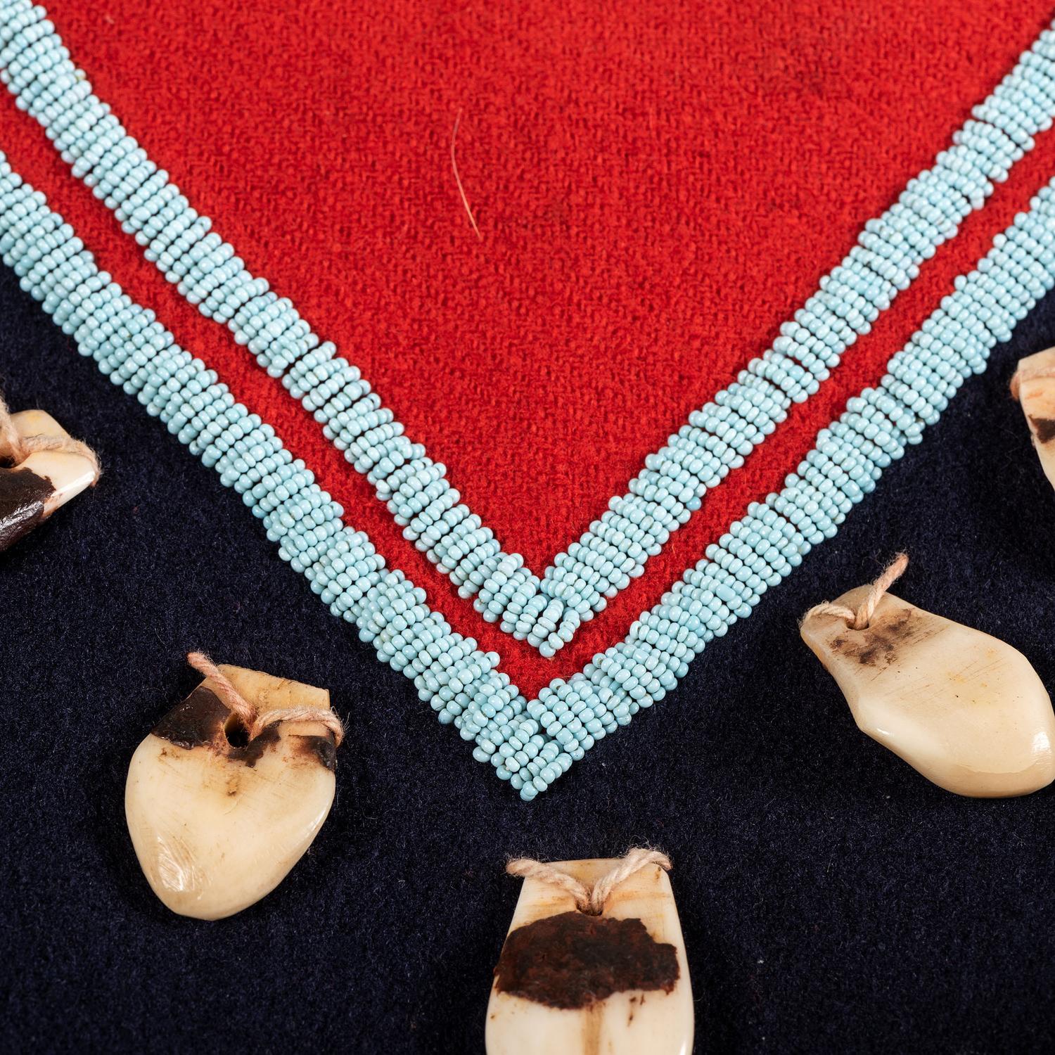 Apsáalooke Trade Wool Dress, with Bone Carved Elk Teeth