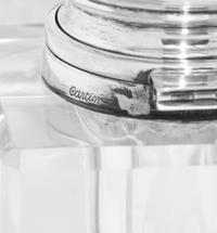A Cartier Silver Mounted Cut Glass Ink Well
