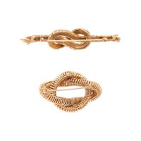 TWO YELLOW GOLD KNOT BROOCHES