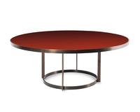 A Custom Bronze and Red Lacquer Dining Table