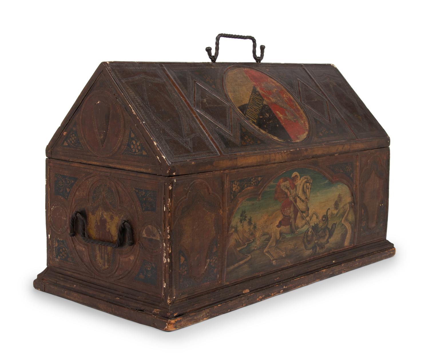 A Gothic Revival Painted Chest