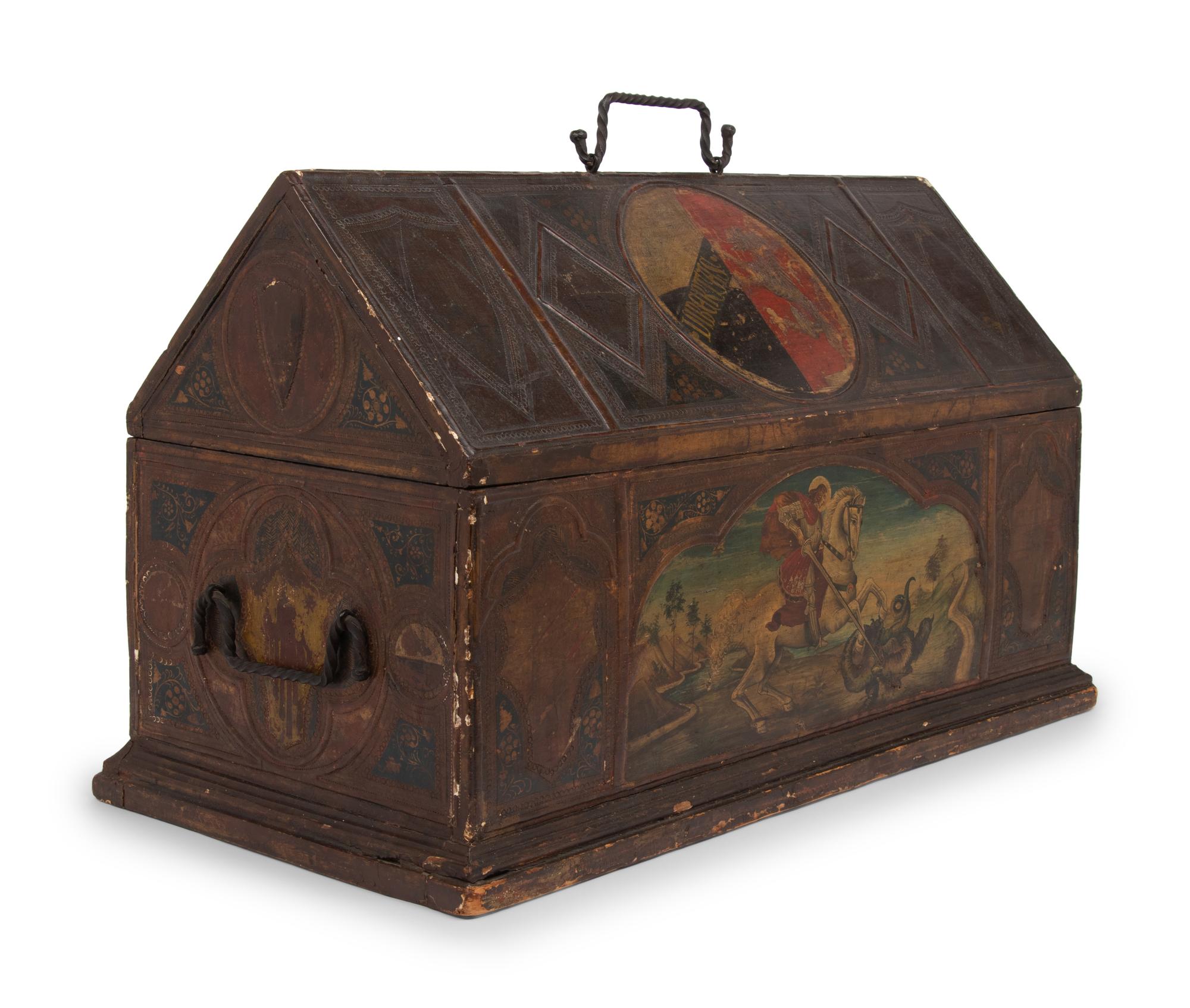 A Gothic Revival Painted Chest