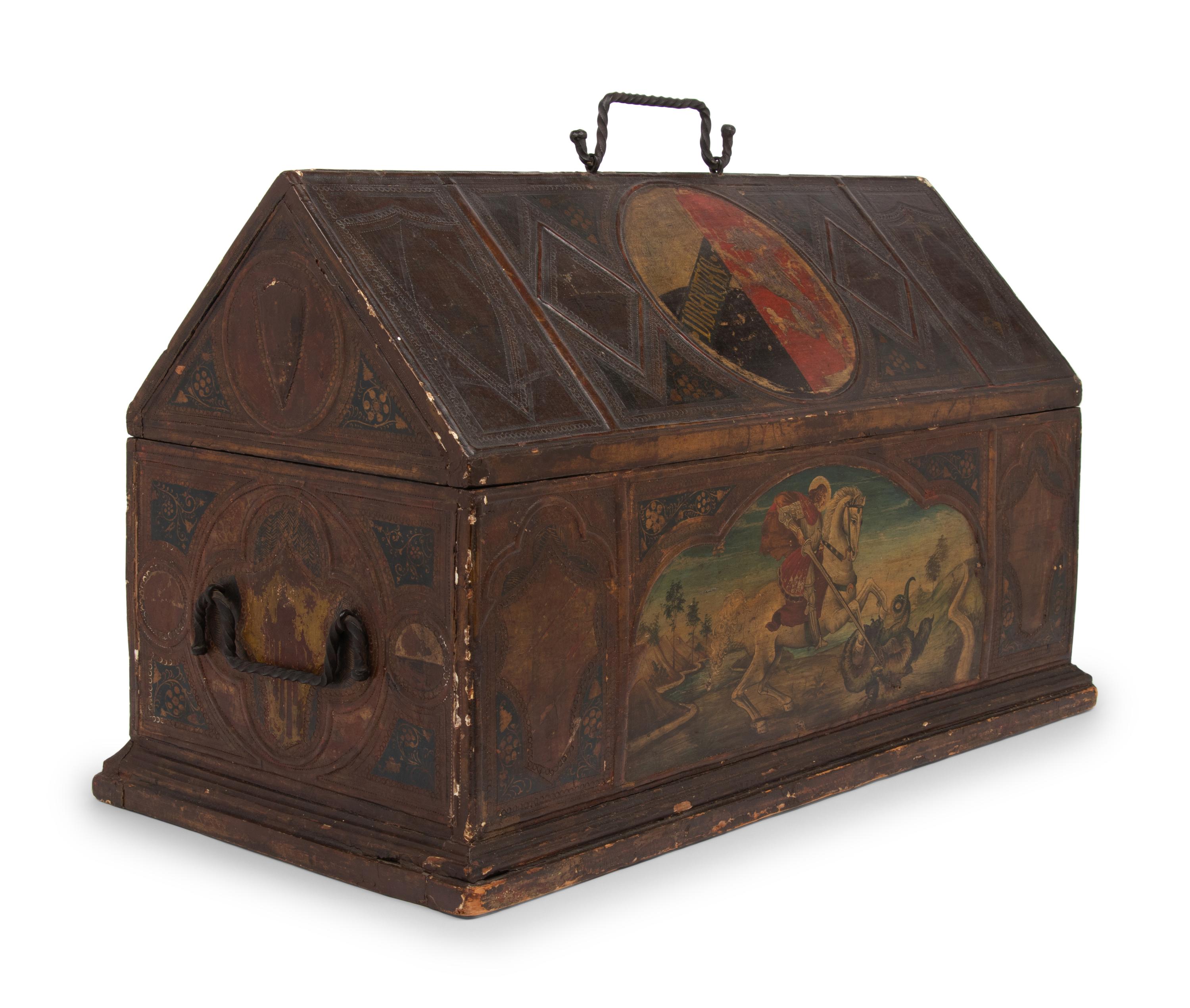 A Gothic Revival Painted Chest