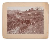 [EARLY PHOTOGRAPHY] -- [OCCUPATIONAL]. Photograph of African American men working in a rock quarry or mine.