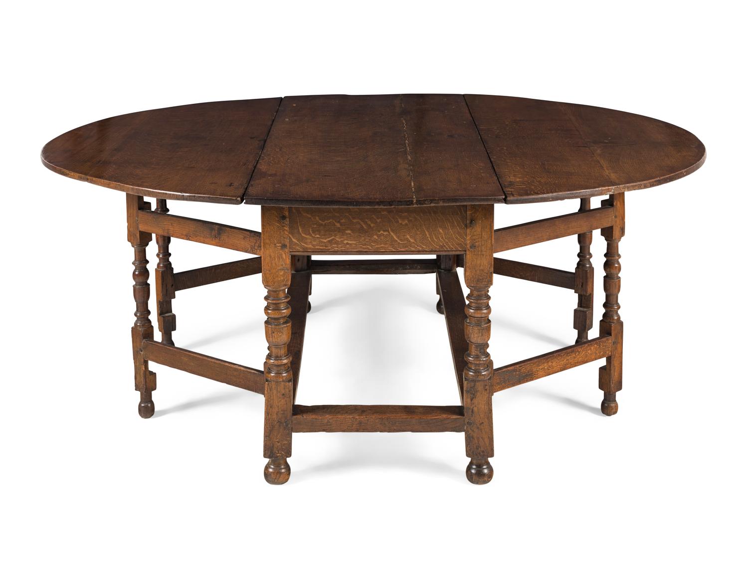 A William and Mary Oak Gate Leg Table
