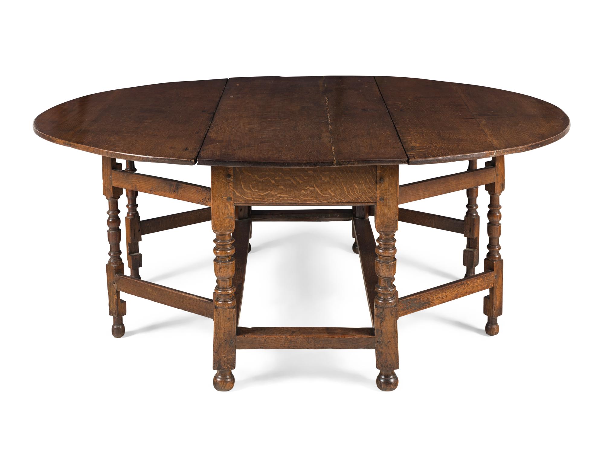 A William and Mary Oak Gate Leg Table