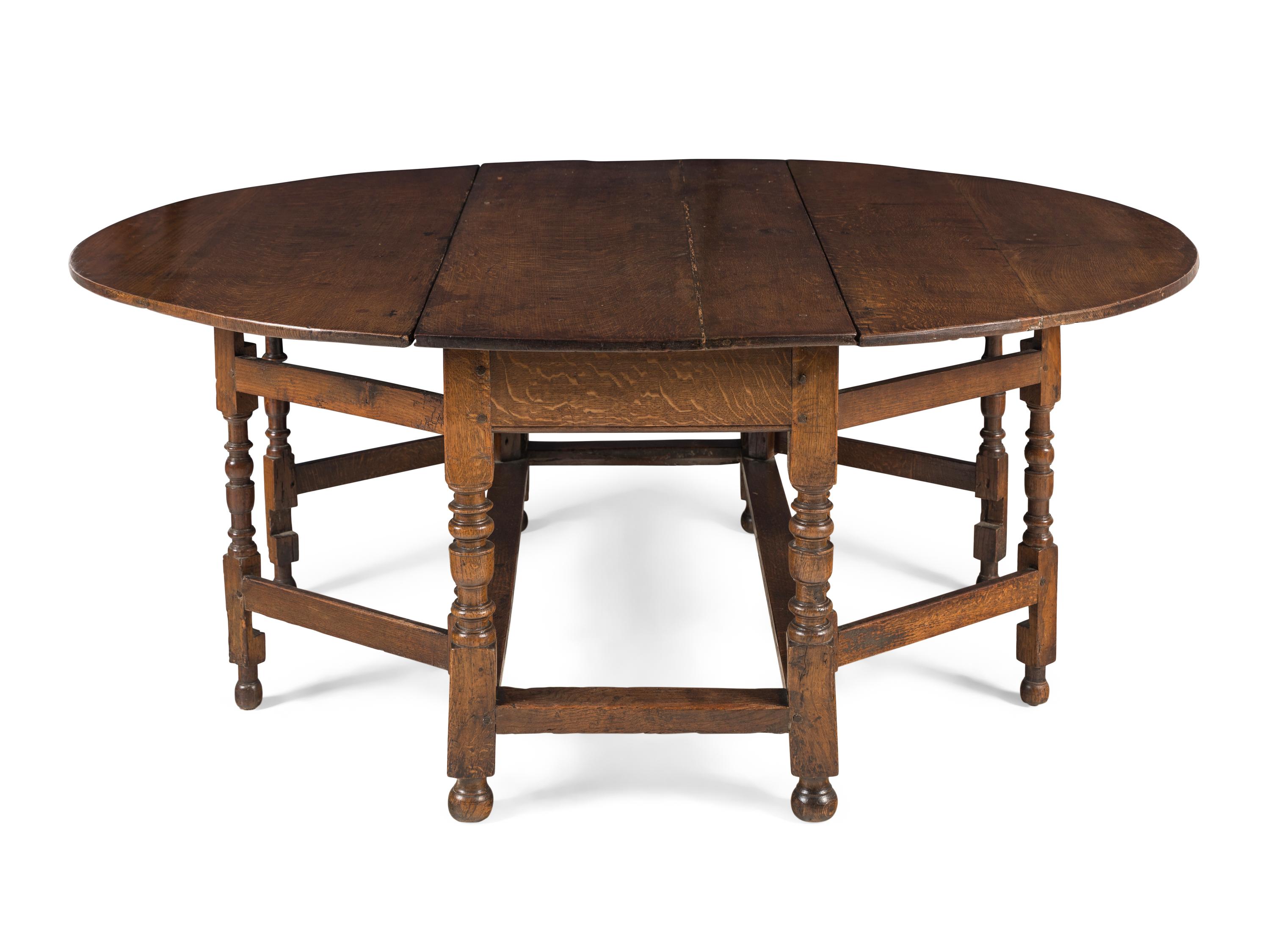A William and Mary Oak Gate Leg Table