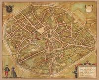BRAUN & HOGENBERG. A pair of hand-colored engraved French and Belgian city maps from Civitates Orbis Terrarum. Amster., c. 1588.